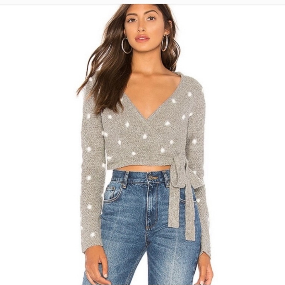 Tularosa from REVOLVE cropped wool sweater wrap size small